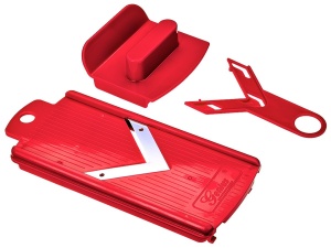 Cutit pentru legume si fructe Genius A80572, plastic, rosu, 22.2 x 10 x 8.19 cm - Img 4