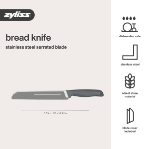 Cutit pentru Paine Zyliss 21 cm, Inox, Maner din Weizenstroh - Img 7