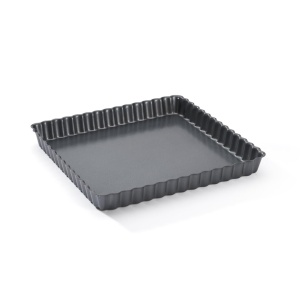De Buyer 4709.23 Tava pentru tarta, patrata, placa de baza detasabila, 23 cm, gri