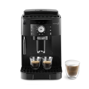 De'Longhi Magnifica S ECAM11.112.B, aparat de cafea complet automat cu duza de spumare a laptelui pentru cappuccino, cu butoane de selectie directa espresso si control rotativ, functie 2 cani, negru - Img 1