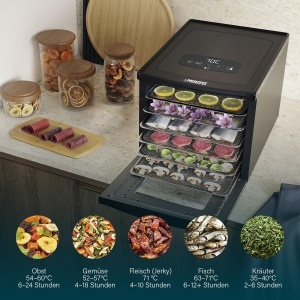 Dehidrator de alimente Princess 550W, 6 tavi din inox, touchscreen - Img 4