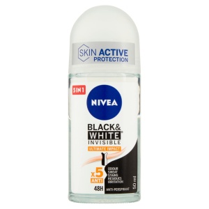 Deodorant Roll-On NIVEA Black White Invisible Ultimate Impact 50 ml Antitranspirant