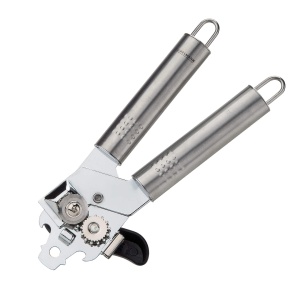 Deschizator de conserve Fackelmann MANER OVAL, deschizator practic de conserve din otel inoxidabil, deschizator universal cu maner ergonomic (culoare: argintiu), cantitate: 1 bucata - Img 2