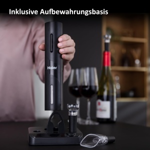 Deschizator electric de vin Haier HAWBKit05, negru, cu acumulator, design elegant - Img 7