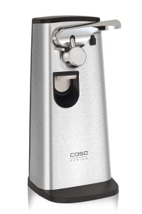 Deschizator multiplu CASO D10 cu carcasa din otel inoxidabil de inalta calitate, utilizare versatila ca deschizator de sticle, ascutitor de cutite, deschizator de conserve, incl. cablu practic de tragere, suport magnetic pentru capac, motor puternic