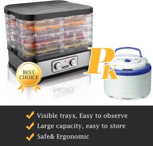 Deshidratator Deshidratator cu control al temperaturii, deshidratator detasabil pe 8 niveluri, control al temperaturii 35-70degC pentru carne, fructe, legume si nuci, 400W, buton, fara BPA - Img 6
