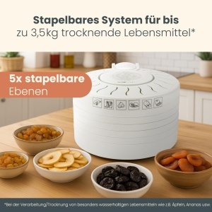 Deshidrator alimente Clatronic DR 2751, 3.5 kg, 250 W, alb - Img 5