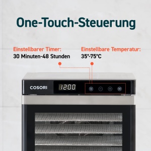 Deshidrator Alimente COSORI 650W 6 Tavi Inox Timer 48h 35-75degC - Img 6