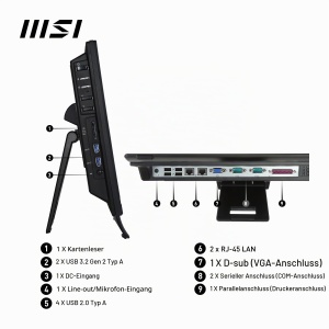 Desktop All-in-One MSI PRO AP162T, 15.6 FHD, Intel N100, 4GB RAM, Negru - Img 6