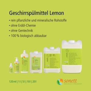 Detergent vase Sonett Lemon, 1L, 100 biodegradabil, cu ulei de lamaie - Img 2