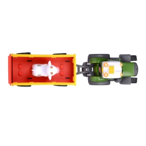 Dickie Toys ABC Farm Tractor Fendti de la 1 an (30 cm) - Tractor Fendt cu transportor de animale colorat si vaca, vehicul de jucarie cu lumina si sunet pentru a promova abilitatile motorii pentru copiii mici - Img 4