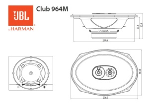 Difuzor auto JBL Club 964M Gen 3.3-Way Oval de la Harman Kardon: Un upgrade superior pentru difuzoare auto 6x9: 85W RMS 255W max, sensibilitate ridicata, bas intens si raspuns impunator la frecventa inalta - Img 5