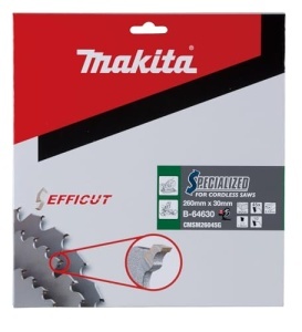 Disc circular Makita B-64630 EFFICUT, 260 mm, 45 dinti, pentru taiere rapida in lemn - Img 3