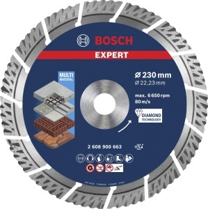 Disc de taiere cu diamant Bosch EXPERT Multi Material, 230 mm, pentru beton si caramida