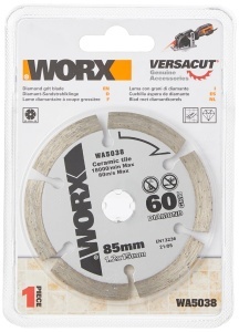 Disc diamantat Worx WA5038, 85 mm, pentru taiere gresie si ceramica
