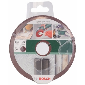 Discuri de slefuire Bosch G80, 115 mm, 5 bucati, pentru metal si lemn - Img 2