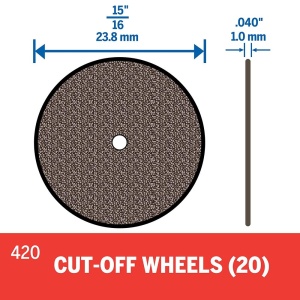 Discuri de taiere Dremel 420, 23,8 mm, 1,0 mm grosime, 20 bucati - Img 2