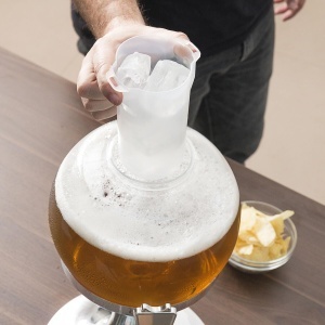 Dispenser bauturi InnovaGoods 35L cu racitor pentru gheata transparent si argintiu - Img 5