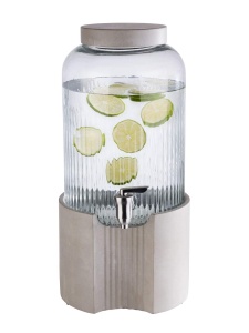 Dispenser de bauturi APS 10400, 7 Litri, sticla si otel inoxidabil, design beton