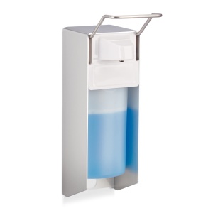 Dispenser de sapun Relaxdays 500 ml, alb, montare pe perete