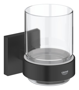 Dispenser pentru Cristal GROHE Start Cube, montare usoara, negru mat
