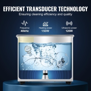 Dispozitiv de curatare cu ultrasunete VEVOR 2,85 L, 40 kHz, cu timer digital si incalzire - Img 3