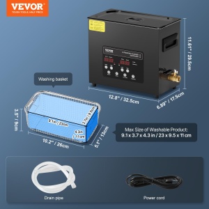 Dispozitiv de curatare cu ultrasunete VEVOR 6L, 180W, cu incalzire si timer - Img 7