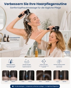 Dispozitiv de Masaj pentru Scalp COMFIER, 3 Moduri, 8 Capete din Silicon, Negru - Img 2