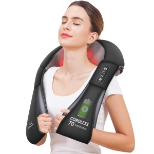 Dispozitiv de Masaj Snailax Kabellos, Shiatsu cu Functie de Calorifer, 4D, pentru Nacken, Spate
