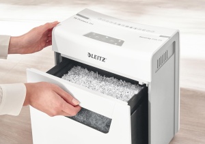 Distrugator de documente Leitz IQ 6X Premium, 6 foi, 10L, alb - Img 4