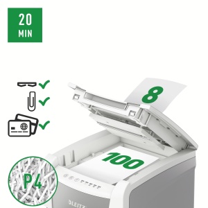 Distrugator de documente Leitz IQ Autofeed, 100 foi, 34L, silentios - Img 3