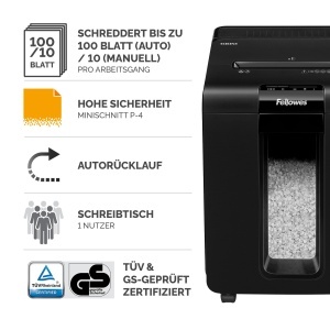 Distrugator documente Fellowes AutoMax 100M 100 foi Minicut P4 functie automata si manuala - Img 2