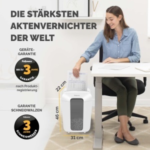 Distrugator documente Fellowes Powershred LX70 11 coli Particule 4x40 mm Cos 18L Siguranta P4 - Img 7