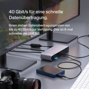 Docking Station Belkin Thunderbolt 4 Dock Pro, 90W, 12 porturi, negru - Img 4