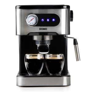 DOMO DO1138K Espressor cu manometru - 20 bar - cu bagheta de abur integrata - otel inoxidabil/negru - Img 5