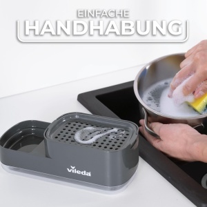Dozator sapun lichid Vileda Pump cu suport burete, design 2-in-1, material rezistent - Img 6