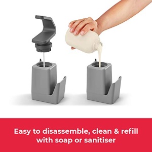 Dozator sapun Metaltex Soaptex 400 ml cu suport pentru burete si inel baza anti-alunecare - Img 9