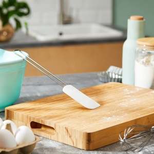Dr Oetker Teigschaber 26cm AlbArgintiu Silicon si Inox Spatula pentru Teig si Creme - Img 2