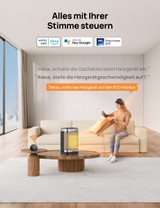 Dreo Heater314S Incalzitor Electric 1500W Termostat Digital Oscilatie 70deg Compatibil Alexa si Google Assistant - Img 3