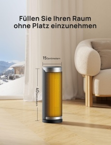 Dreo Solaris Slim H3 Incalzitor Electric Portabil PTC Ceramica Timer 12h Oscilatie 70deg - Img 2