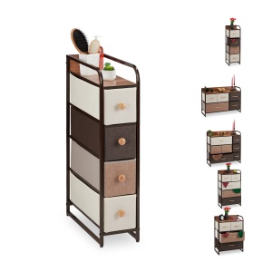 Dulap cu Sertare Relaxdays, 4-7 Sertare, Design E, Culoare Crem