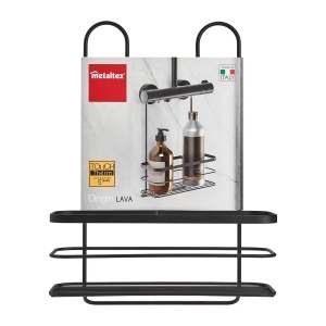 Dulap pentru dus Metaltex Origin Lava 401128000, 28 x 14 x 38 cm, Negru - Img 4