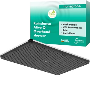 Dus cu cap de dus hansgrohe Raindance Alive Q, EcoSmart, 340x210 mm, Crom