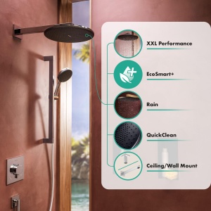 Dus cu cap de dus hansgrohe Raindance Alive S 300, EcoSmart, Brushed Bronze - Img 2