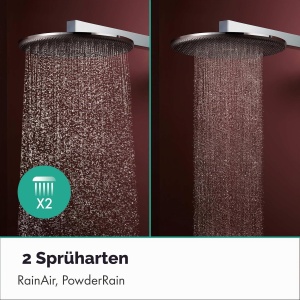 Dus cu cap de dus hansgrohe Raindance Alive S 300 mm, Crom, 2 Straluri - Img 3