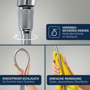 Dus cu dusul GROHE Vitalio Joy 120, 3 moduri de jet, economisire apa, crom - Img 9