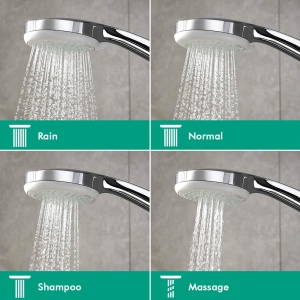 Dus cu mana hansgrohe Croma 100, 4 tipuri de jeturi, crom, 100 mm - Img 2