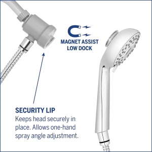 Dus cu mana Waterpik QMK-753ME, magnetic, 7 moduri, crom - Img 3