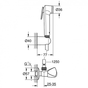 Dus cu sistem de prindere GROHE Tempesta-F, cu supapa de inchidere, 1 tip de jet - Img 3