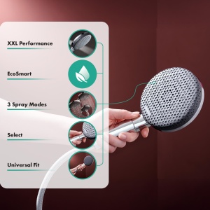 Dus cu trei tipuri de jet hansgrohe Raindance Alive Select S, EcoSmart, crom - Img 2